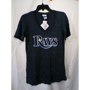 Tampa Bay RAYS Women's Navy V-Neck T-Shirt Large Genuine Merchandise